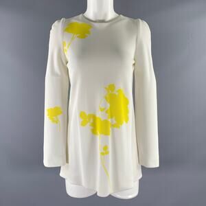 LOUIS VUITTON Size 2 White Yellow Viscose Polyester  Dress Top
